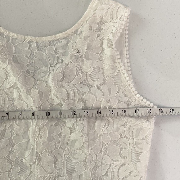 MSLG Floral Lace Sleeveless A-Line Dress V-Back Wedding Rehearsal Dinner Party - Picture 11 of 16